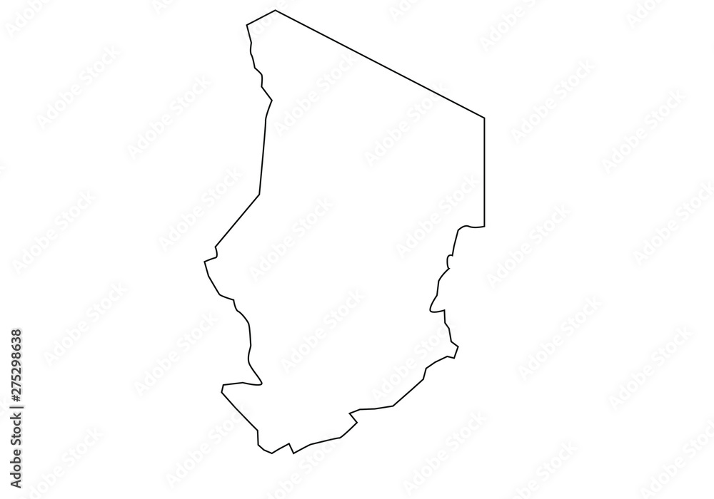 political map of Chad in africa