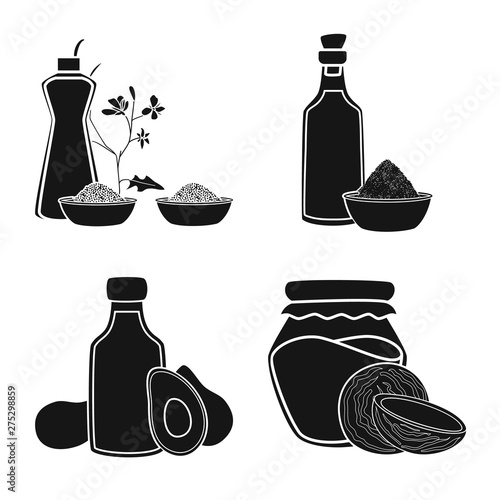 Vector design of oil and agriculture logo. Collection of oil and glass vector icon for stock.