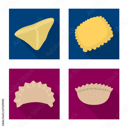 Vector illustration of products and cooking icon. Collection of products and appetizer stock vector illustration.