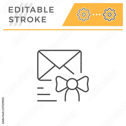 Congratulations sending editable stroke line icon