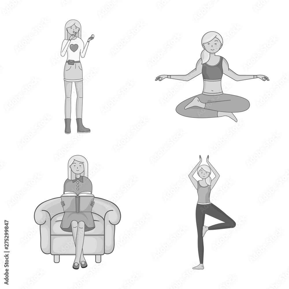 Isolated object of emotions and female icon. Set of emotions and body stock symbol for web. Isolated object of emotions and female icon. Set of emotions and body stock symbol for web.