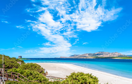 View of the sardinian beach of Stintino