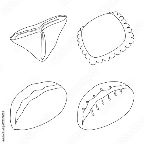 Vector illustration of food and dish symbol. Set of food and cooking vector icon for stock.