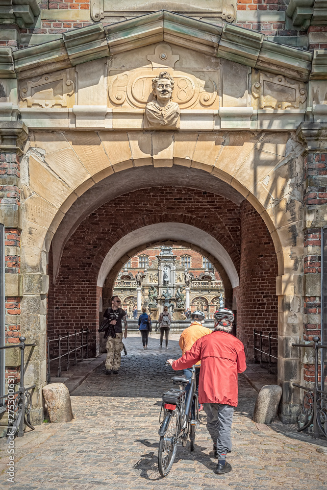 Frederiksborg Castle in Denmark Courtyard Entrance
