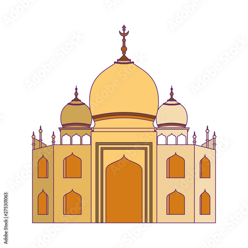 indian building monuments icon cartoon