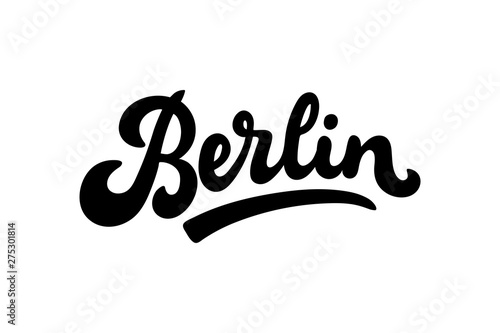 Berlin, Germany lettering vector illustration. Modern brushpen calligraphy for t-shirt, banner, poster, flyer, postcard, print, fridge magnet