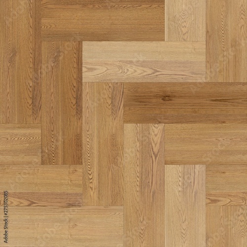 Wide seamless wood parquet texture herringbone light brown