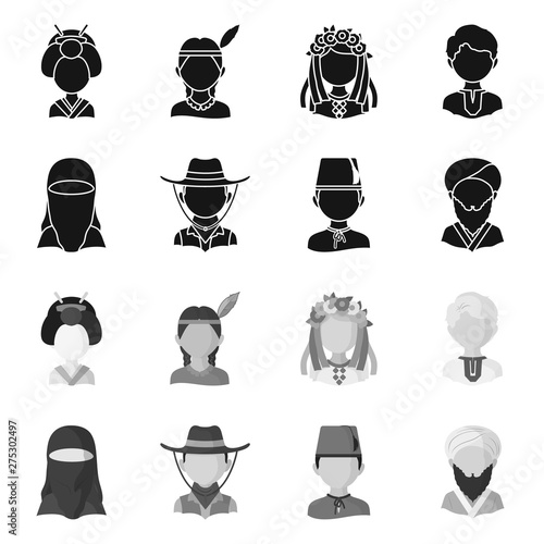 Vector illustration of imitator and resident icon. Collection of imitator and culture stock symbol for web.