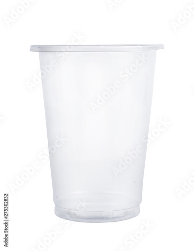 Plastic glass isolated on white background with clipping path