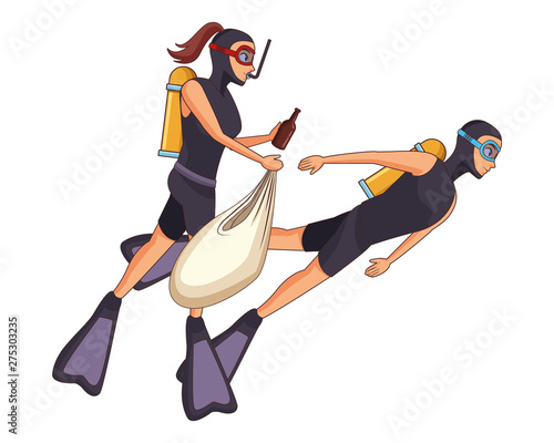 scuba diving avatar cartoon character