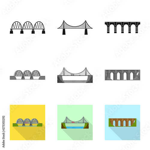 Vector illustration of connection and design icon. Collection of connection and side stock symbol for web.