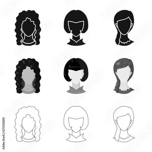Vector illustration of professional and photo icon. Collection of professional and profile stock symbol for web.