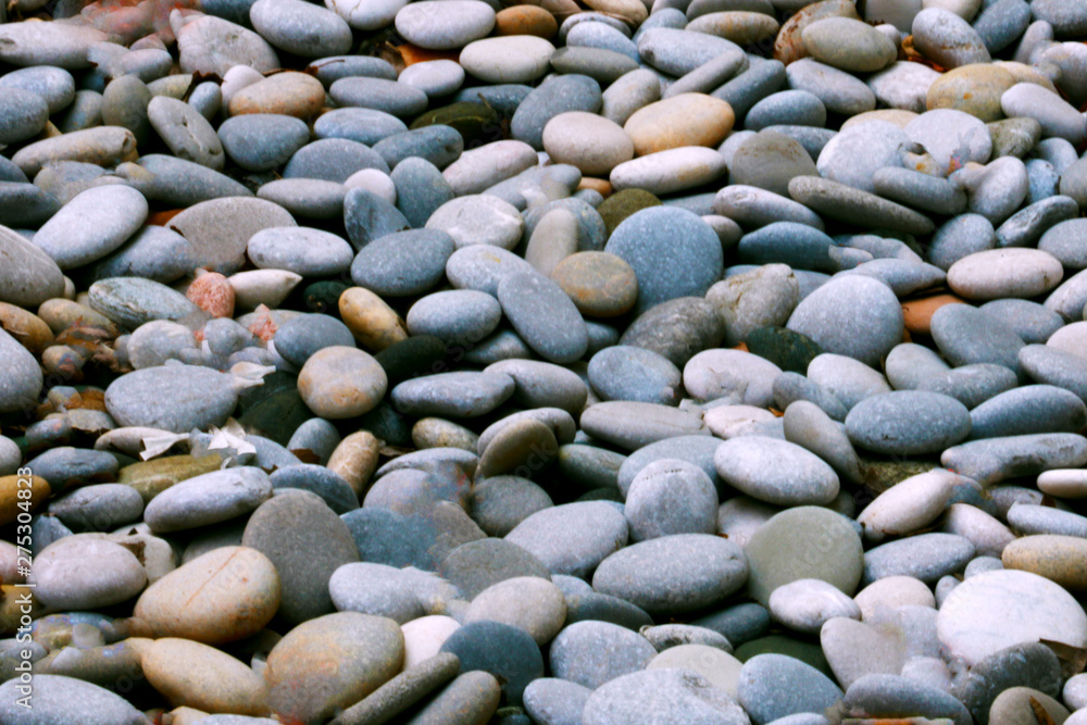Beautiful background image of pebbles on the beach