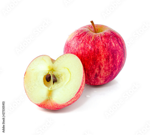 two red apples isolated on white