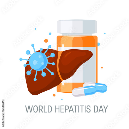 World hepatitis day concept in flat style
