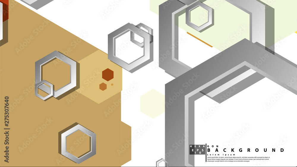 Abstract geometric background with hexagon, middle ages color composition. Vector illustration