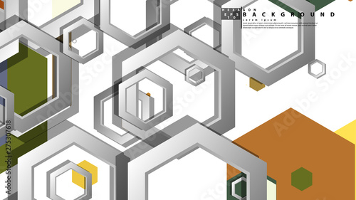 Abstract geometric background with hexagon, middle ages color composition. Vector illustration