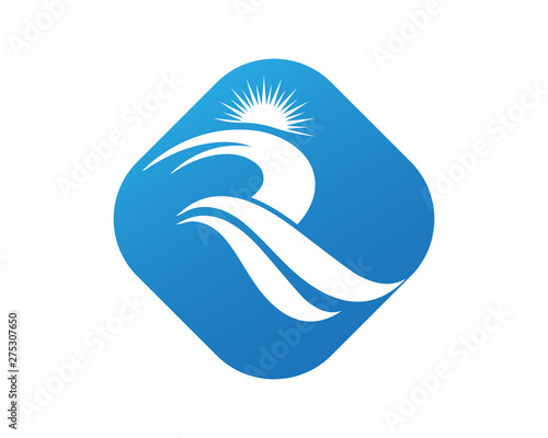 R Letter River Logo Template vector icon illustration design