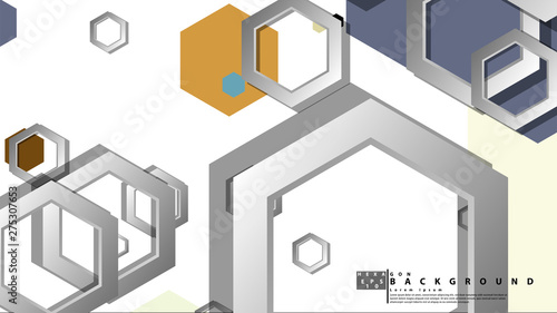 Abstract geometric background with hexagon, middle ages color composition. Vector illustration