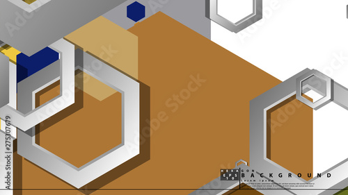 Abstract geometric background with hexagon, middle ages color composition. Vector illustration