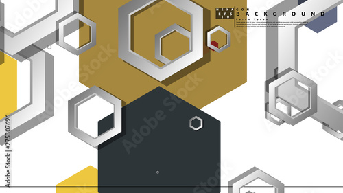 Abstract geometric background with hexagon, middle ages color composition. Vector illustration