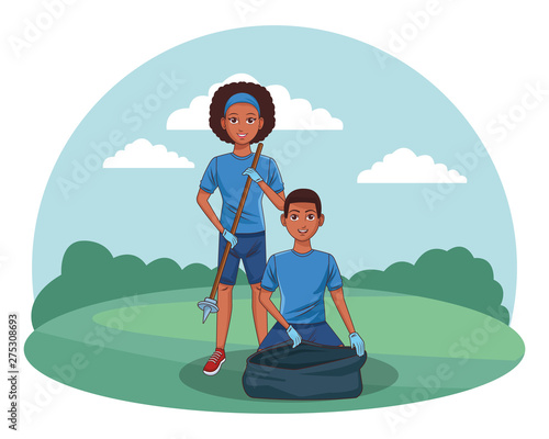 cleaning service person avatar cartoon character
