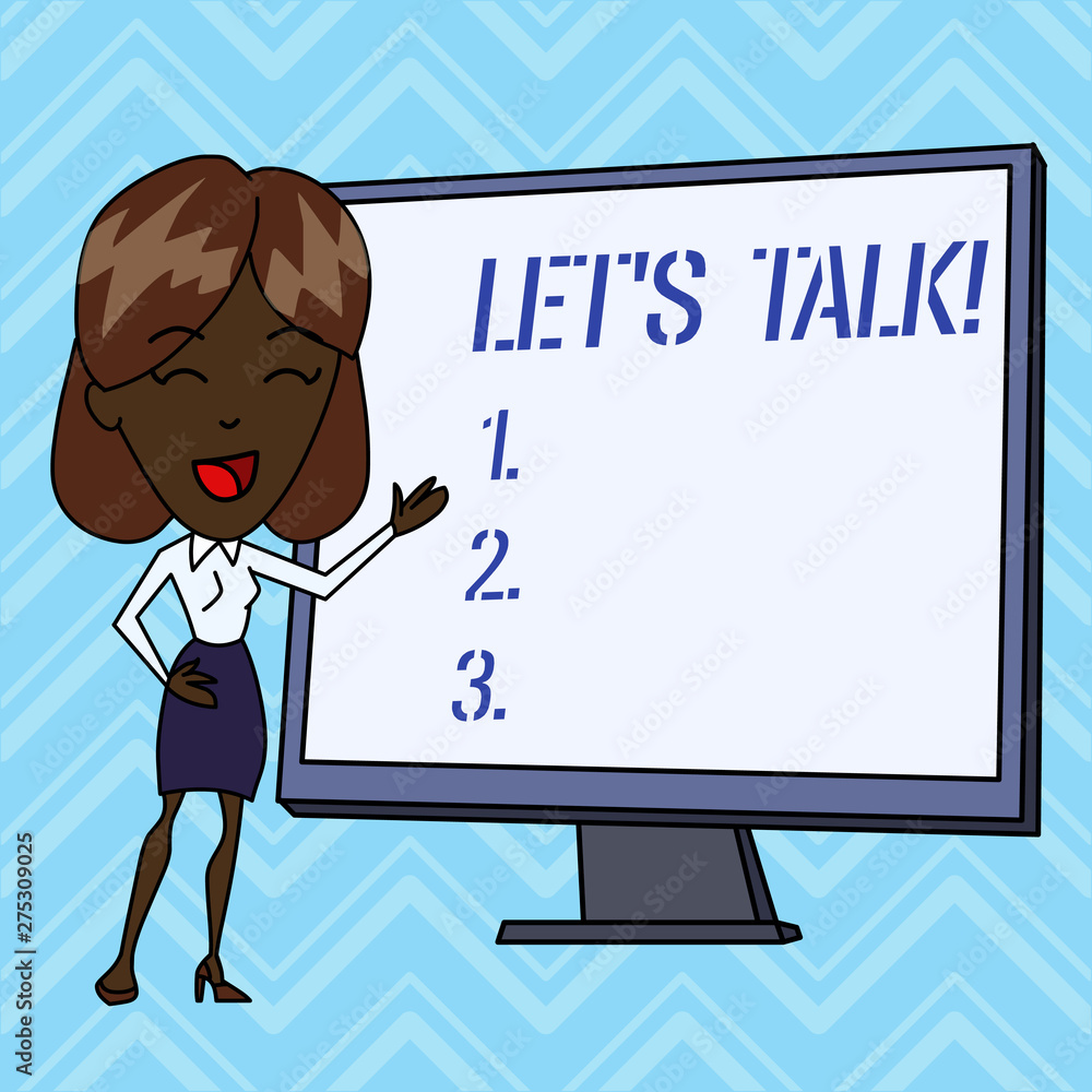 Handwriting text writing Let S Talk. Conceptual photo they are suggesting beginning conversation on specific topic Handwriting text writing Let S Talk. Conceptual photo they are suggesting beginning conversation on specific topic