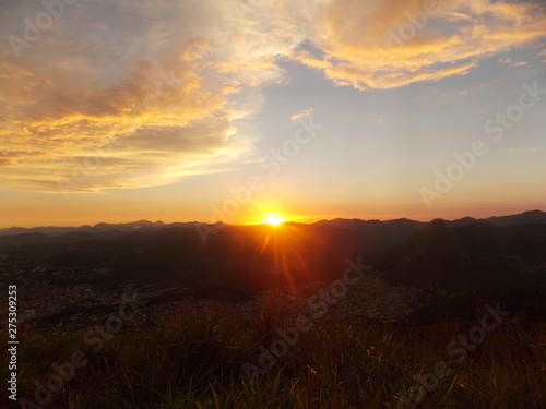 sunset in the mountains