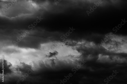 Black and white storm clouds before the rain, dramatic sky