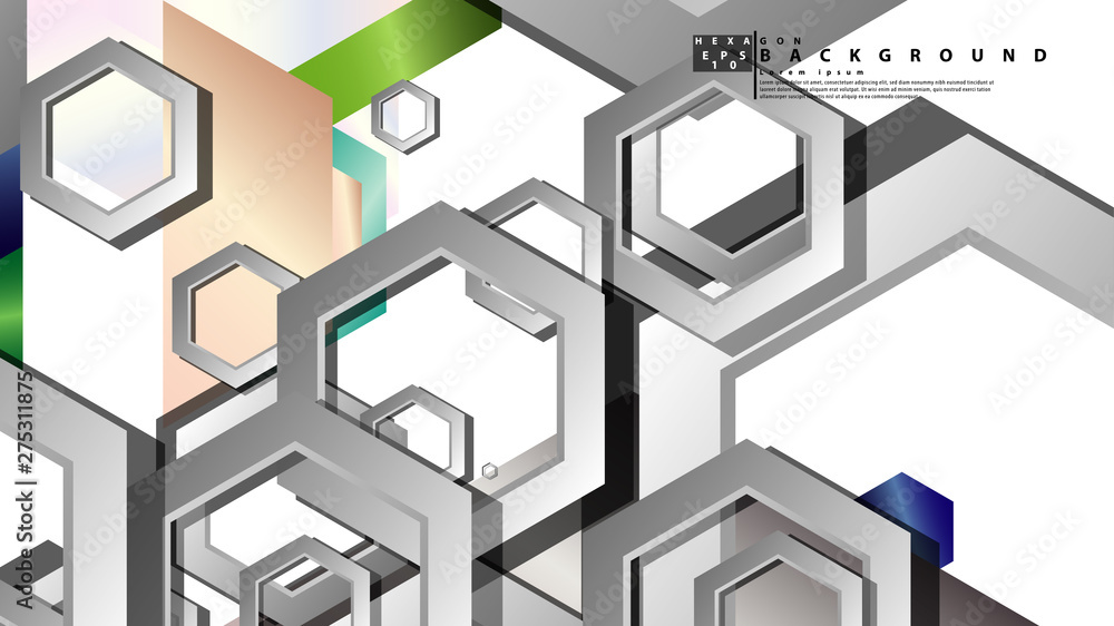 Abstract geometric background with hexagon jewels color compositions. Vector illustration Abstract geometric background with hexagon jewels color compositions. Vector illustration