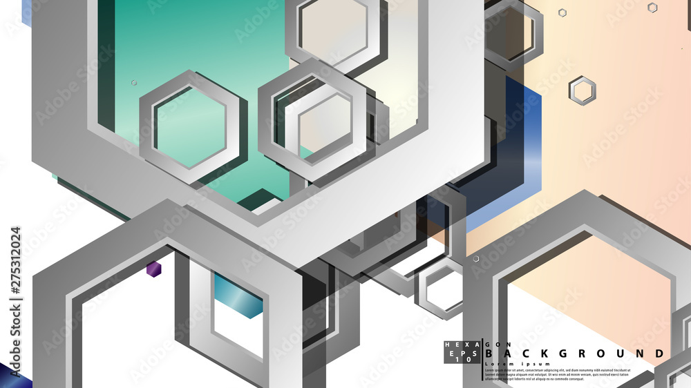 Abstract geometric background with hexagon jewels color compositions. Vector illustration Abstract geometric background with hexagon jewels color compositions. Vector illustration