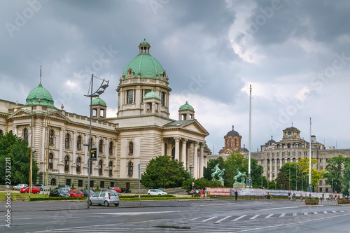 Square with National Assembly, Belgrade, Serbia photo