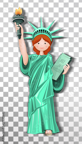 Girl in Costume of the Statue of Liberty