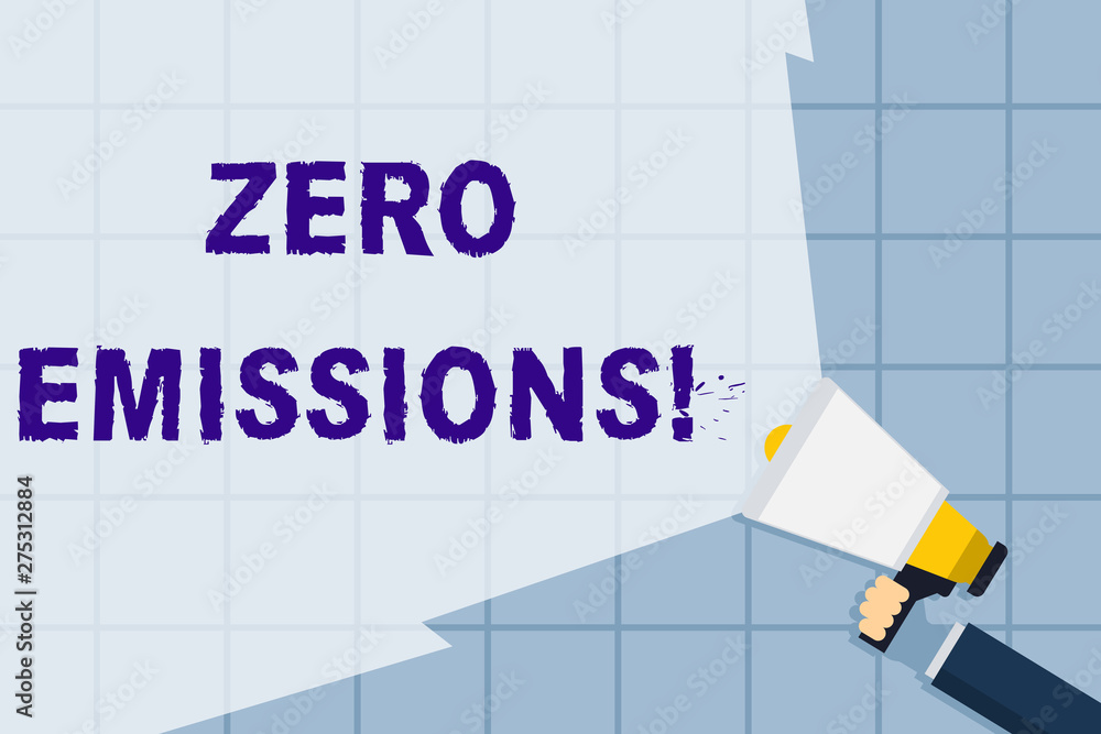 Conceptual hand writing showing Zero Emissions. Concept meaning emits