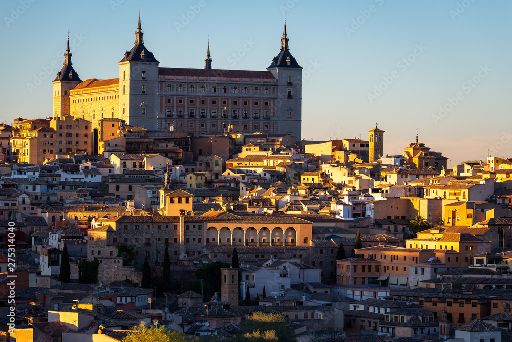 Alcazar of Toledo at sunset, Castilla-La Mancha, Spain