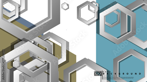 Abstract geometric background with hexagon, middle ages color composition. Vector illustration