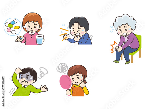 体調不良の人々