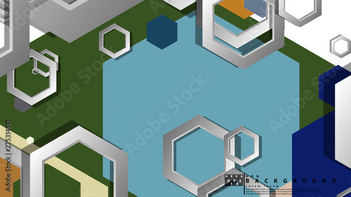 Abstract geometric background with hexagon  middle ages color composition. Vector illustration