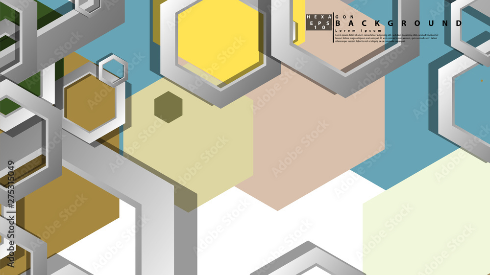 Abstract geometric background with hexagon, middle ages color composition. Vector illustration Abstract geometric background with hexagon, middle ages color composition. Vector illustration
