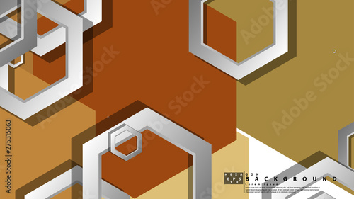 Abstract geometric background with hexagon, middle ages color composition. Vector illustration