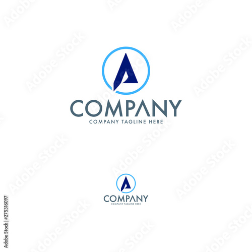 Letter A logo design template