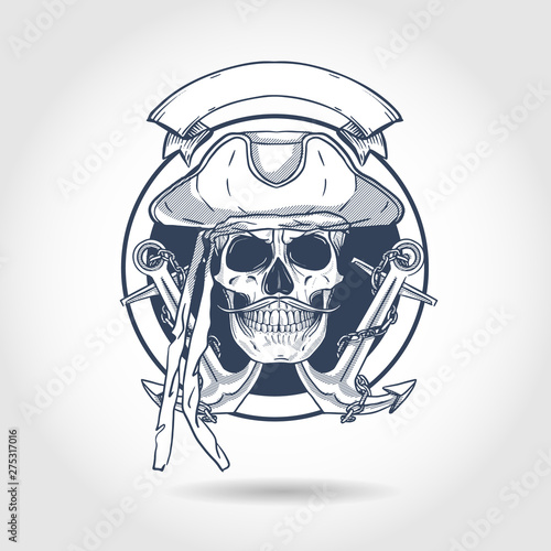 Sketch pirate skull