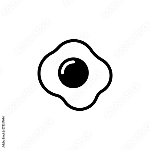 Fried egg black icon on white background