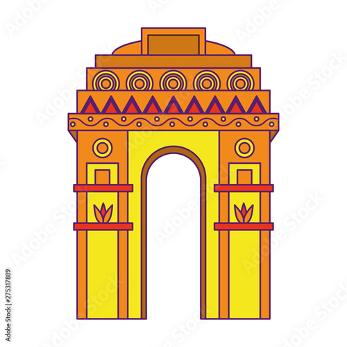 indian building monuments icon cartoon