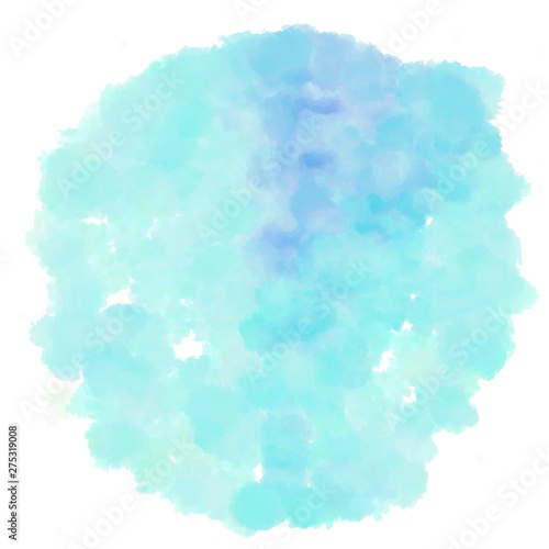 watercolor pale turquoise, baby blue and alice blue color. circular painting graphic background illustration