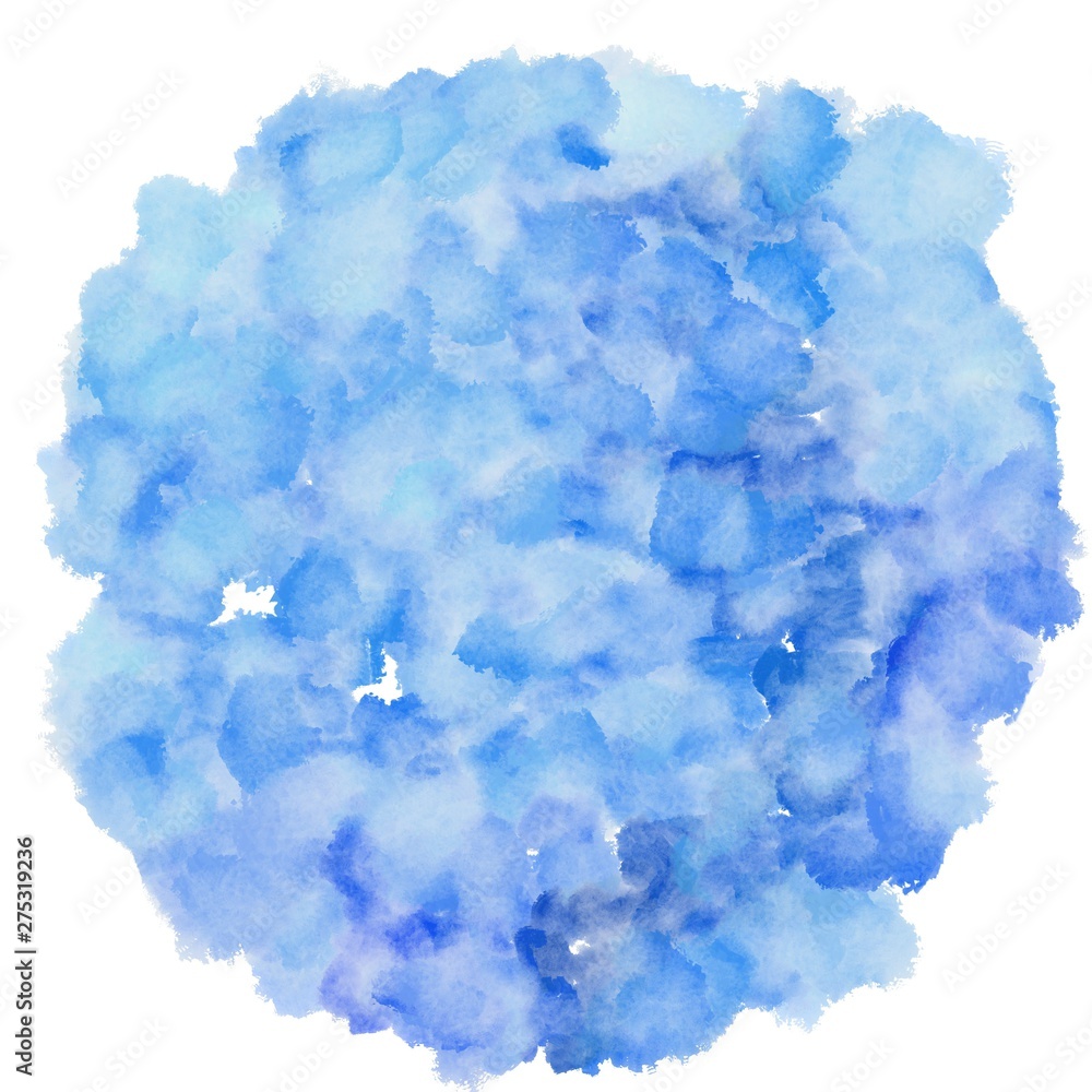 watercolor sky blue, baby blue and royal blue color. circular painting graphic background illustration