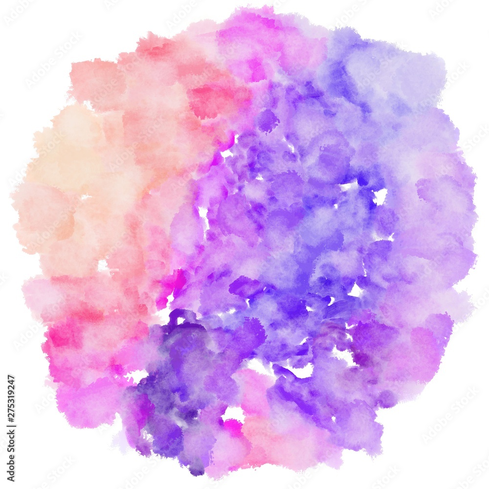 Fototapeta premium watercolor plum, blue violet and misty rose color. circular painting graphic background illustration