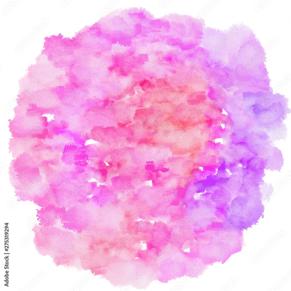 plum, lavender and neon fuchsia watercolor graphic background illustration. circular painting can be used as graphic element or texture