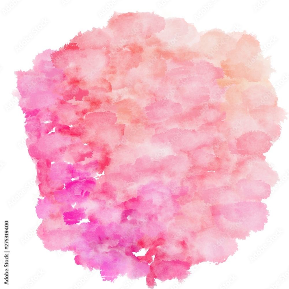 watercolor light pink, hot pink and misty rose color. circular painting graphic background illustration