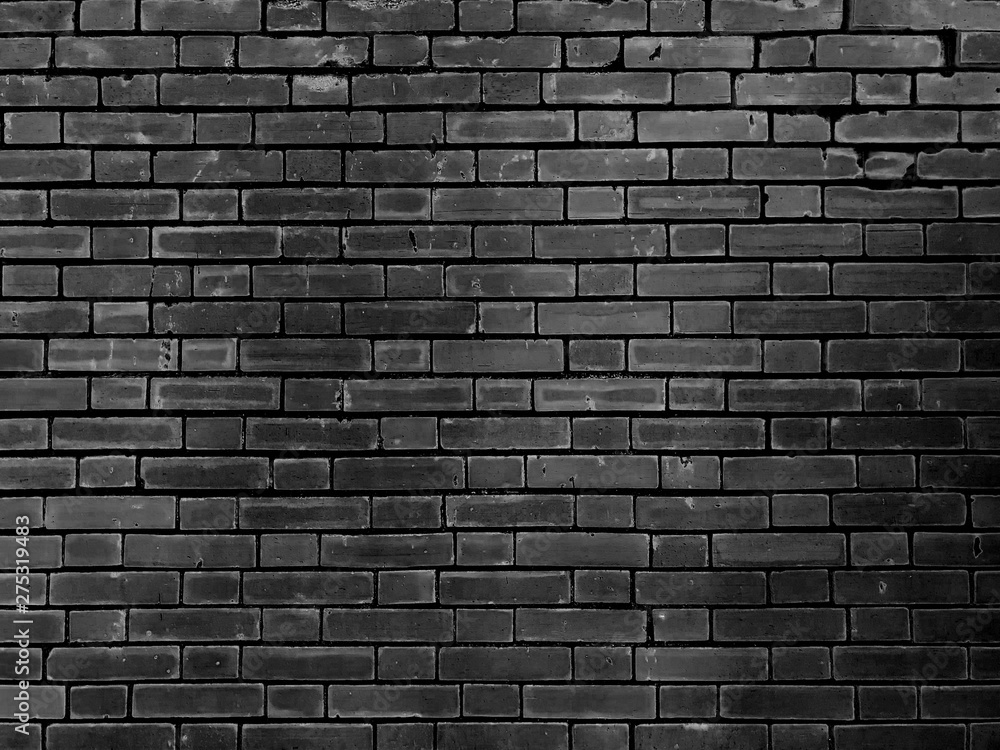 Dark bricks and concrete texture for pattern abstract background.